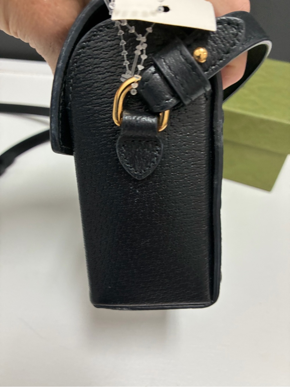 Gucci NWT 1955 Horsebit Black Pebbled Leather Crossbody Bag Authentic - Picture 4 of 12